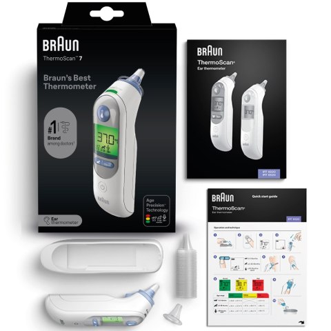 BRAUN IRT6520 THERMOSCAN 7 Termometr do ucha z Age Precision, podświetlany wyświetlacz BRAUN IRT6520 THERMOSCAN 7 Termometr do ucha z Age Precision, podświetlany wyświetlacz