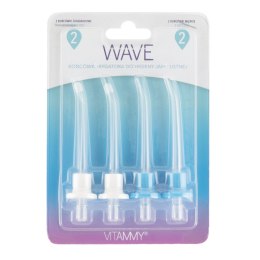 VITAMMY WAVE Końcówki do irygatora, zestaw 4 sztuki - 2 standardowe i 2 silikonowe