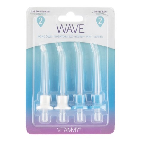 VITAMMY WAVE Końcówki do irygatora, zestaw 4 sztuki - 2 standardowe i 2 silikonowe
