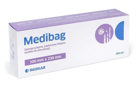 MEDILAB MEDIBAG 100 x 230 mm Torebki samoprzylepne do sterylizacji, 200 szt. MEDILAB MEDIBAG 100 x 230 mm Torebki samoprzylepne do sterylizacji, 200 szt.