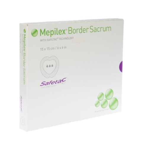MÖLNLYCKE MEPILEX BORDER SACRUM 15x15 cm Opatrunek na okolice kości krzyżowej, 5 szt.