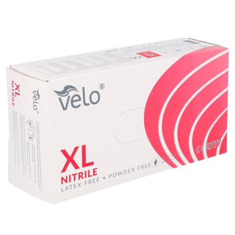VELO NITRILE BLUE XL Rękawice nitrylowe zabiegowe bezpudrowe, niebieskie, 100 szt. VELO NITRILE BLUE XL Rękawice nitrylowe zabiegowe bezpudrowe, niebieskie, 100 szt.