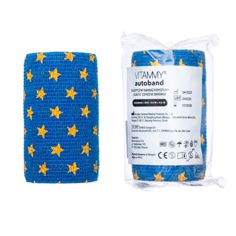 VITAMMY AUTOBAND GWIAZDKI 10cm x 450cm Elastyczny bandaż kohezyjny samoprzylepny VITAMMY AUTOBAND GWIAZDKI 10cm x 450cm Elastyczny bandaż kohezyjny samoprzylepny