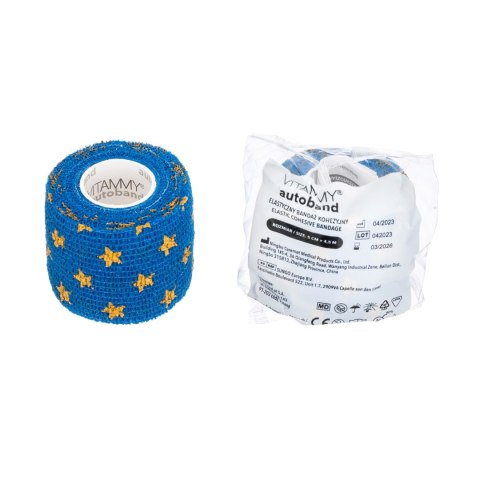 VITAMMY AUTOBAND GWIAZDKI 5cm x 450cm Elastyczny bandaż kohezyjny samoprzylepny VITAMMY AUTOBAND GWIAZDKI 5cm x 450cm Elastyczny bandaż kohezyjny samoprzylepny