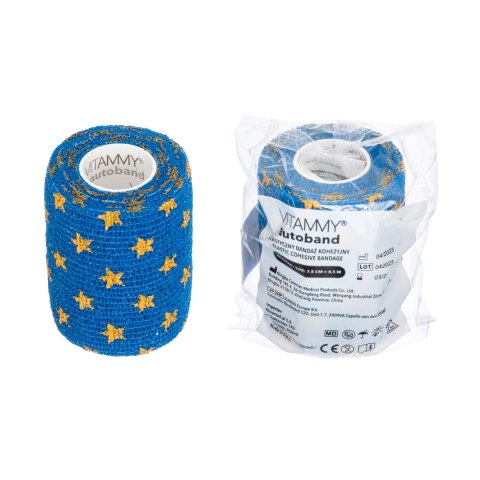 VITAMMY AUTOBAND GWIAZDKI 7,5cm x 450cm Elastyczny bandaż kohezyjny samoprzylepny VITAMMY AUTOBAND GWIAZDKI 7,5cm x 450cm Elastyczny bandaż kohezyjny samoprzylepny