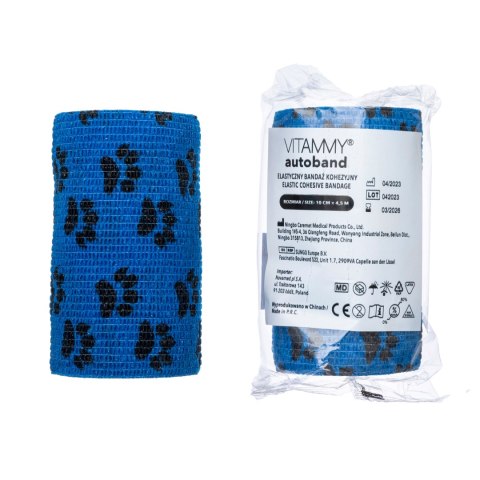 VITAMMY AUTOBAND ŁAPKI 10cm x 450cm Elastyczny bandaż kohezyjny samoprzylepny VITAMMY AUTOBAND ŁAPKI 10cm x 450cm Elastyczny bandaż kohezyjny samoprzylepny