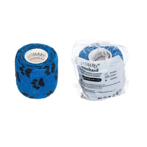 VITAMMY AUTOBAND ŁAPKI 5cm x 450cm Elastyczny bandaż kohezyjny samoprzylepny VITAMMY AUTOBAND ŁAPKI 5cm x 450cm Elastyczny bandaż kohezyjny samoprzylepny
