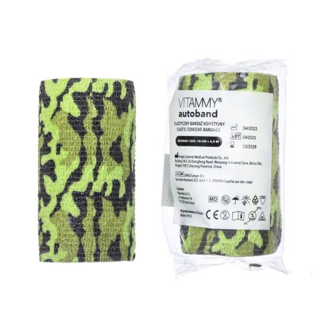 VITAMMY AUTOBAND MORO ZIELONE 10cm x 450cm Elastyczny bandaż kohezyjny samoprzylepny VITAMMY AUTOBAND MORO ZIELONE 10cm x 450cm Elastyczny bandaż kohezyjny samoprzylepny