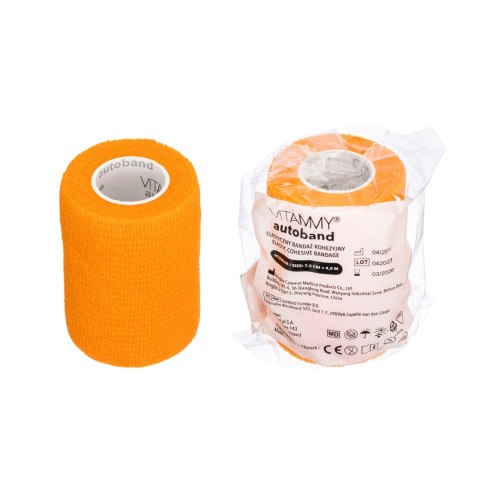VITAMMY AUTOBAND POMARAŃCZOWY 7,5cm x 450cm Elastyczny bandaż kohezyjny samoprzylepny VITAMMY AUTOBAND POMARAŃCZOWY 7,5cm x 450cm Elastyczny bandaż kohezyjny samoprzylepny