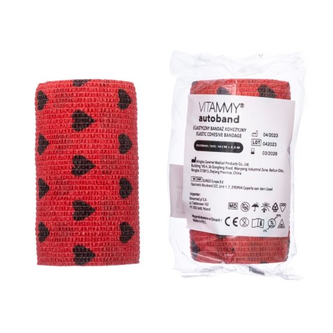 VITAMMY AUTOBAND SERDUSZKA CZARNE 10cmx450cm Elastyczny bandaż kohezyjny samoprzylepny VITAMMY AUTOBAND SERDUSZKA CZARNE 10cmx450cm Elastyczny bandaż kohezyjny samoprzylepny
