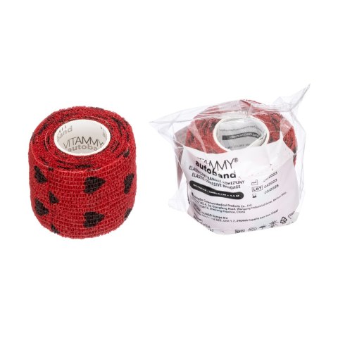 VITAMMY AUTOBAND SERDUSZKA CZARNE 5cmx450cm Elastyczny bandaż kohezyjny samoprzylepny VITAMMY AUTOBAND SERDUSZKA CZARNE 5cmx450cm Elastyczny bandaż kohezyjny samoprzylepny