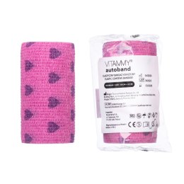 VITAMMY AUTOBAND SERDUSZKA FIOLET 10cmx450cm Elastyczny bandaż kohezyjny samoprzylepny