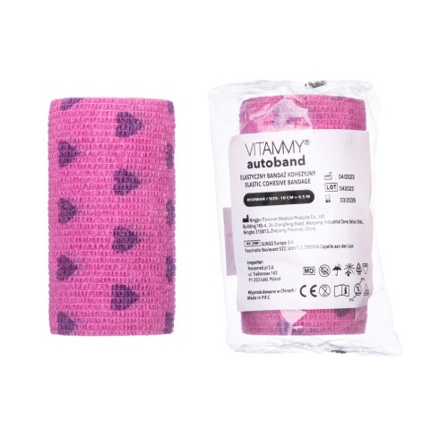 VITAMMY AUTOBAND SERDUSZKA FIOLET 10cmx450cm Elastyczny bandaż kohezyjny samoprzylepny VITAMMY AUTOBAND SERDUSZKA FIOLET 10cmx450cm Elastyczny bandaż kohezyjny samoprzylepny