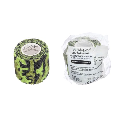 VITAMMY AUTOBAND ZIELONE MORO 5cm x 450cm Elastyczny bandaż kohezyjny samoprzylepny VITAMMY AUTOBAND ZIELONE MORO 5cm x 450cm Elastyczny bandaż kohezyjny samoprzylepny