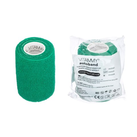 VITAMMY AUTOBAND ZIELONY 7,5cm x 450cm Elastyczny bandaż kohezyjny samoprzylepny VITAMMY AUTOBAND ZIELONY 7,5cm x 450cm Elastyczny bandaż kohezyjny samoprzylepny