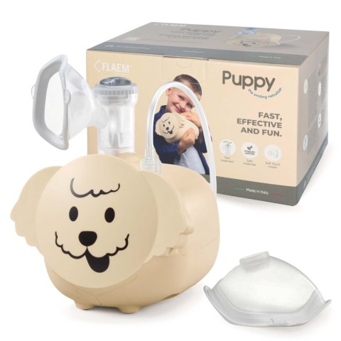 FLAEM PUPPY Inhalator dziecięcy w kształcie pieska, 2 maski, certyfikowany