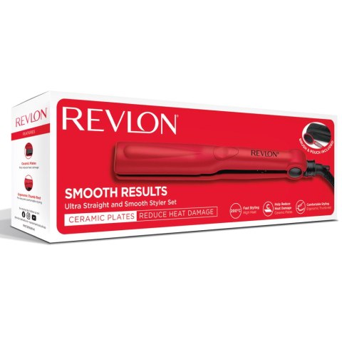 REVLON RVST2176 Zestaw do stylizacji włosów, prostownica ceramiczna + szczotka REVLON RVST2176 Zestaw do stylizacji włosów, prostownica ceramiczna + szczotka