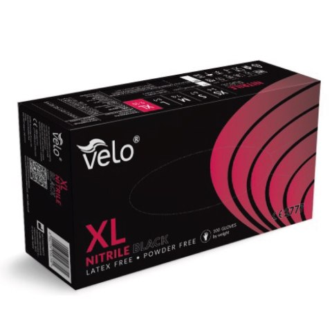 VELO NITRILE BLACK XL Rękawice nitrylowe bezpudrowe diagnostyczne, 100 szt. VELO NITRILE BLACK XL Rękawice nitrylowe bezpudrowe diagnostyczne, 100 szt.