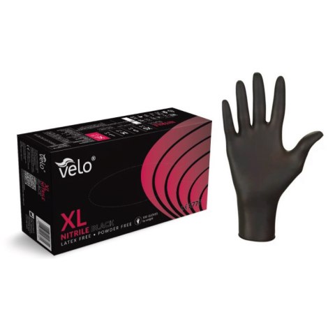 VELO NITRILE BLACK XL Rękawice nitrylowe bezpudrowe diagnostyczne, 100 szt. VELO NITRILE BLACK XL Rękawice nitrylowe bezpudrowe diagnostyczne, 100 szt.