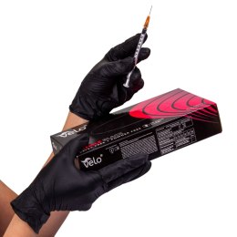 VELO NITRILE BLACK S Rękawice nitrylowe bezpudrowe, czarne, 100 szt.