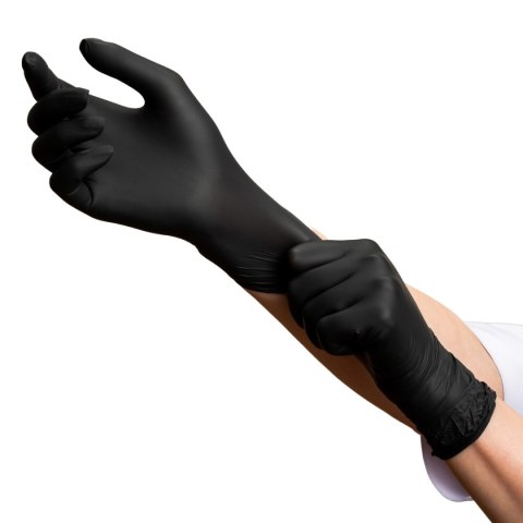 VELO NITRILE BLACK S Rękawice nitrylowe bezpudrowe, czarne, 100 szt. VELO NITRILE BLACK S Rękawice nitrylowe bezpudrowe, czarne, 100 szt.