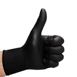 VELO STRONG GRIP L CZARNE Rękawice nitrylowe robocze z gripem, 50 szt.