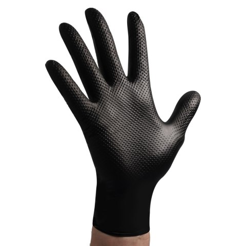 VELO STRONG GRIP M CZARNE Rękawice nitrylowe robocze z gripem, 50 szt. VELO STRONG GRIP M CZARNE Rękawice nitrylowe robocze z gripem, 50 szt.