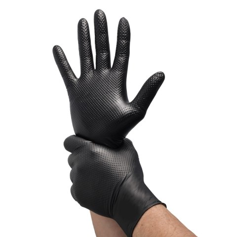 VELO STRONG GRIP M CZARNE Rękawice nitrylowe robocze z gripem, 50 szt. VELO STRONG GRIP M CZARNE Rękawice nitrylowe robocze z gripem, 50 szt.
