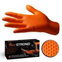 VELO STRONG GRIP S POMARAŃCZOWE Rękawice nitrylowe robocze z gripem, 50 szt.