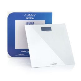 VITAMMY LAMINA Elektroniczna waga łazienkowa, precyzyjna i biała