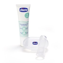 CHICCO 0M+ Zestaw na ząbkowanie żel + szczoteczka na palec, etui, bez smaku