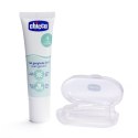 CHICCO 0M+ Zestaw na ząbkowanie żel + szczoteczka na palec, etui, bez smaku