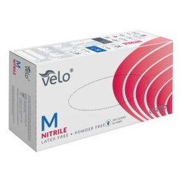 VELO NITRILE BLUE M Rękawice nitrylowe zabiegowe bezpudrowe, niebieskie, 100 szt.