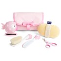 CHICCO 0M+ Zestaw kąpielowy w etui, różowy, szczotka, gąbka, termometr