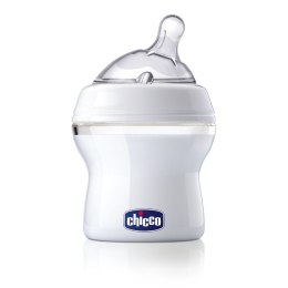 CHICCO NATURALFEELING Smoczek silikonowy, przepływ wolny 0+, butelka, 150 ml