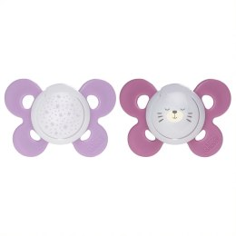CHICCO PHYSIO COMFORT 16M+ Smoczek uspokajający, silikonowy, świecący, różowy