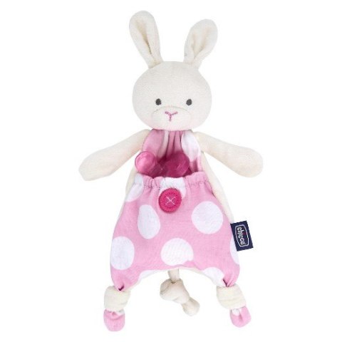 CHICCO POCKET FRIEND 0M+ Maskotka do smoczka, różowa, z kieszonką na rzep