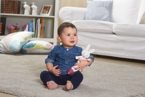 CHICCO POCKET FRIEND 0M+ Maskotka do smoczka, różowa, z kieszonką na rzep CHICCO POCKET FRIEND 0M+ Maskotka do smoczka, różowa, z kieszonką na rzep