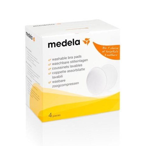MEDELA Wkładki laktacyjne wielorazowe, miękkie, bawełniane i chłonne, 4 szt.