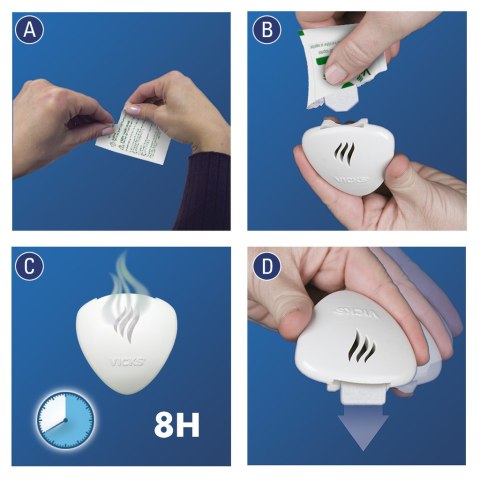 VICKS COMFORTING VAPORS Dyfuzor olejków eterycznych, do kontaktu, z funkcją lampki VICKS COMFORTING VAPORS Dyfuzor olejków eterycznych, do kontaktu, z funkcją lampki