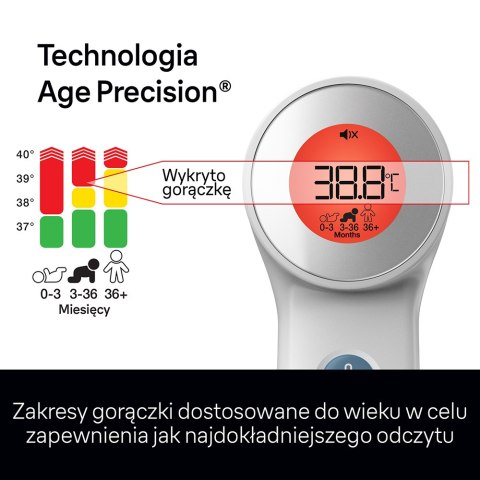 BRAUN NO TOUCH + TOUCH BNT400 Termometr bezdotykowy do czoła z Age Precision BRAUN NO TOUCH + TOUCH BNT400 Termometr bezdotykowy do czoła z Age Precision