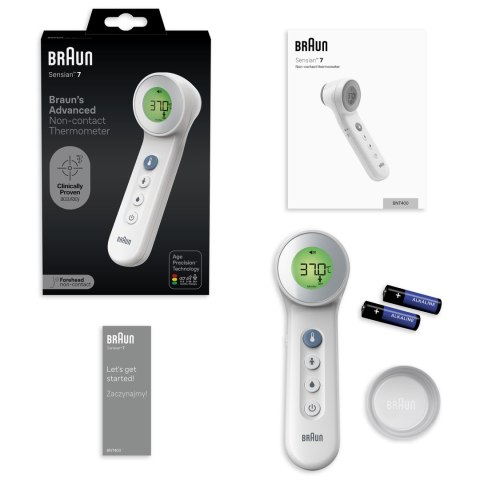 BRAUN NO TOUCH + TOUCH BNT400 Termometr bezdotykowy do czoła z Age Precision BRAUN NO TOUCH + TOUCH BNT400 Termometr bezdotykowy do czoła z Age Precision