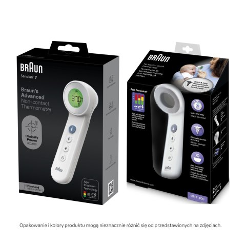 BRAUN NO TOUCH + TOUCH BNT400 Termometr bezdotykowy do czoła z Age Precision BRAUN NO TOUCH + TOUCH BNT400 Termometr bezdotykowy do czoła z Age Precision