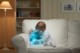 CHICCO 0M+ Miś z projektorem i muzyką, pluszowy, niebieski