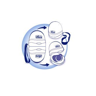 CHICCO Etui podwójne do smoczka, niebieskie CHICCO Etui podwójne do smoczka, niebieskie