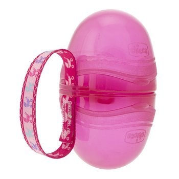 CHICCO Etui podwójne do smoczka, różowe, dwukomorowe, do sterylizacji, z rzepem CHICCO Etui podwójne do smoczka, różowe, dwukomorowe, do sterylizacji, z rzepem