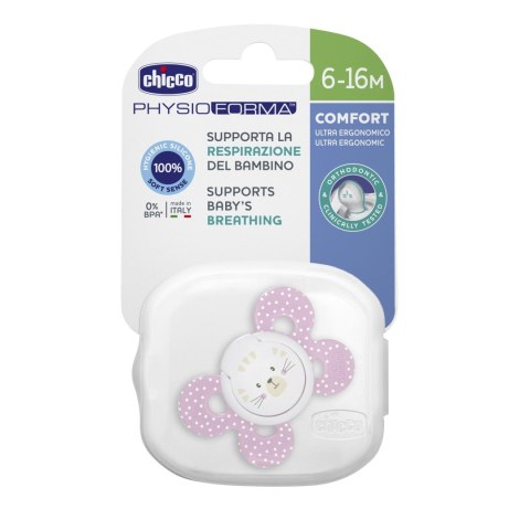 CHICCO PHYSIO COMFORT 6-12M RÓŻOWY Smoczek uspokajający silikonowy, 1 szt. CHICCO PHYSIO COMFORT 6-12M RÓŻOWY Smoczek uspokajający silikonowy, 1 szt.