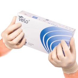 VELO LATEX PF L Rękawice lateksowe bezpudrowe diagnostyczne, 100 szt.