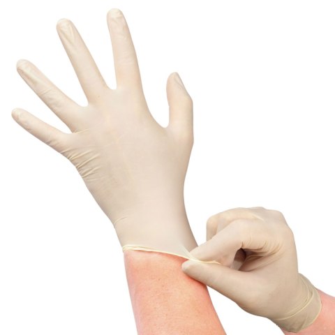 VELO LATEX PF L Rękawice lateksowe bezpudrowe diagnostyczne, 100 szt. VELO LATEX PF L Rękawice lateksowe bezpudrowe diagnostyczne, 100 szt.