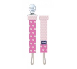 CHICCO 0M+ Tasiemka do smoczków, różowa, uniwersalna, 2w1